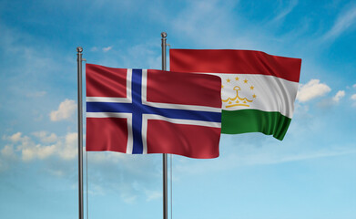 Tajikistan and Norway flag