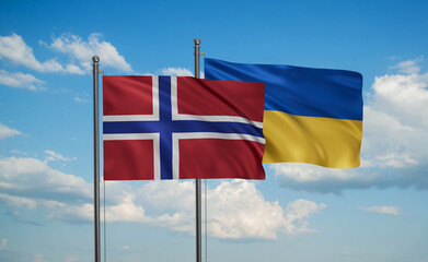 Ukrain and Norway flag