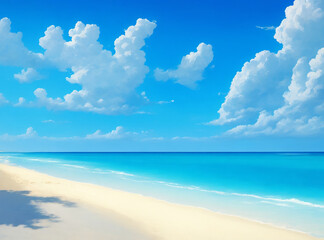 beach with blue sky