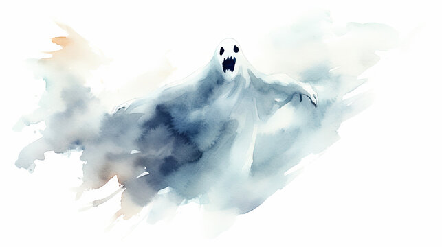 Funny colorful ghosts. Cute cartoon images.
