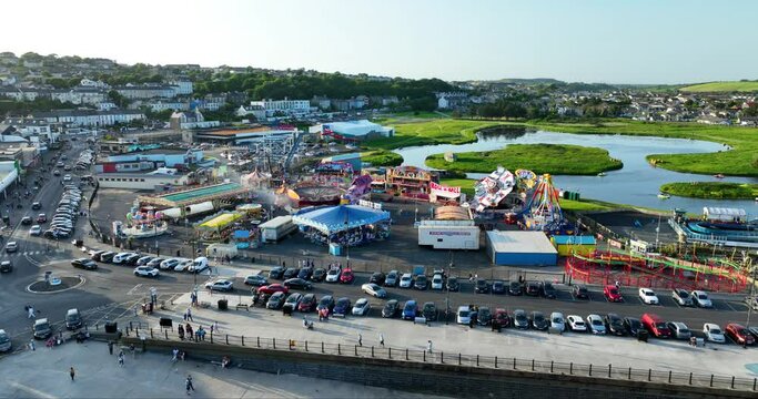 Amusement park and attractions in Tramore Ireland 4k