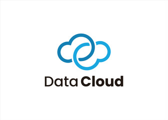 Obraz premium cloud data logo technology
