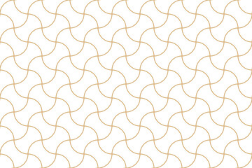 Geometric seamless pattern with gold wavy line, ornamental repeat background in oriental and art deco style with grid line, png transparent. - obrazy, fototapety, plakaty