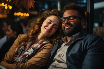 Woman resting her head on a mans lap - stock photography concepts
