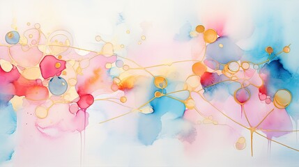 pastel multicolored abstraction with watercolor elements and drops