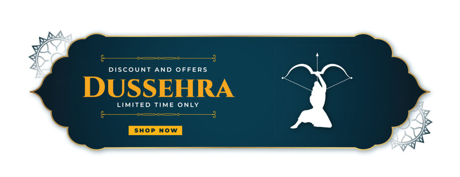 Vector realistic happy dussehra discount and sale poster or banner design vector file