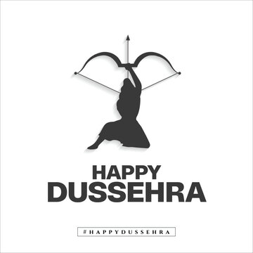 realistic happy dussehra celebration with bow wishing or greeting card and poster or banner design vector file