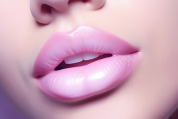 Close up lips of woman