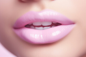 Close up lips of woman