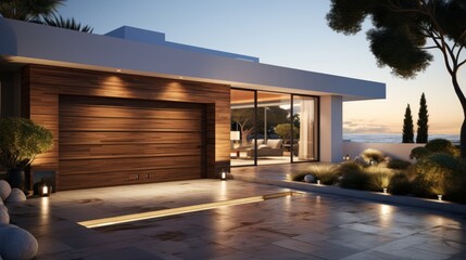 Modern new garage door