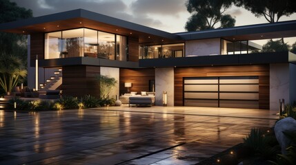 Fototapeta premium Modern new garage door