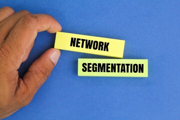 colored paper with the word network segmentation. network segmentation concept. marketing concept.