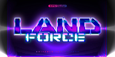 80s land force editable text effect back to the future theme