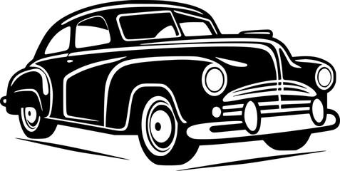 Car | Black and White Vector illustration