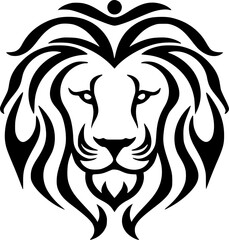 Lion | Black and White Vector illustration