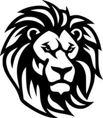 Lion | Black and White Vector illustration