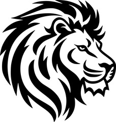 Fototapeta premium Lion - Black and White Isolated Icon - Vector illustration