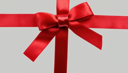 red ribbon with bow isolated on white