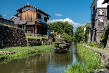 夏の八幡堀の風景　滋賀県近江八幡市