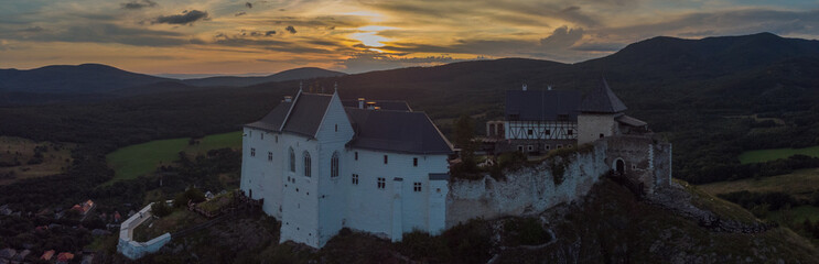 sunset over the castle