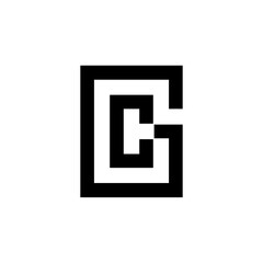 Creative letter GC or CG logo design vector with monogram style. Alphabet letters initials monogram logo GC or CG.