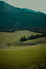 landscape with mountains and lake