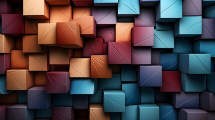 Colorful Blocks Wall Background, AI Generative
