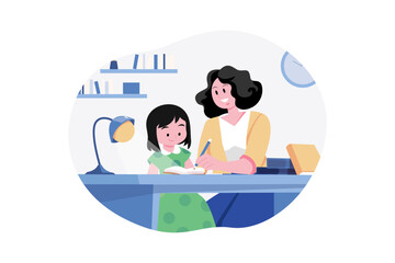 Fototapeta premium Women tutors teaching at home