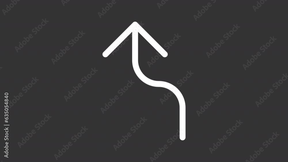 Aufkleber white icon animation of left reverse turn arrow, hd video with transparent background, seamless loop