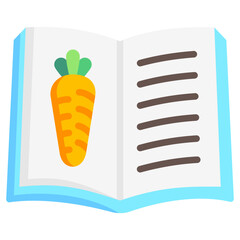 recipe book icon often used in design, websites, or applications, banner, flyer to convey specific concepts related to healthy food.