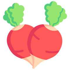 radish icon often used in design, websites, or applications, banner, flyer to convey specific concepts related to healthy food.