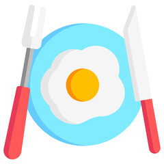 fried egg icon often used in design, websites, or applications, banner, flyer to convey specific concepts related to healthy food.