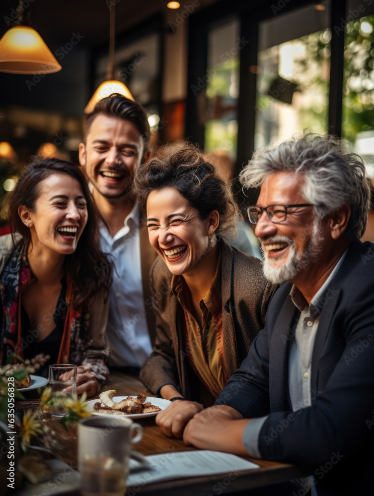 Wall mural senior people with friends