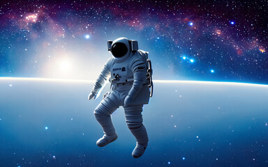 Fototapeta premium astronaut floating in the space