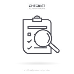 Tasks clipboard icon. Task done sign. Approved document icon. Project completed. Check Mark sign. Worksheet sign. Application form. Fill in the form. Report. Checklist icon