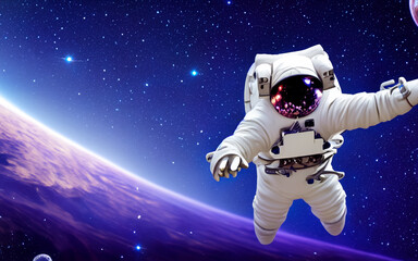 astronaut floating in the space