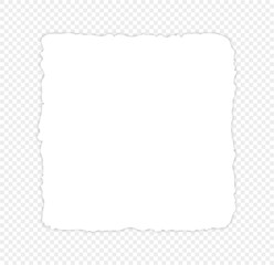 Obraz premium Torn paper with square shape on transparent background, easily editable line art vector stock illustration