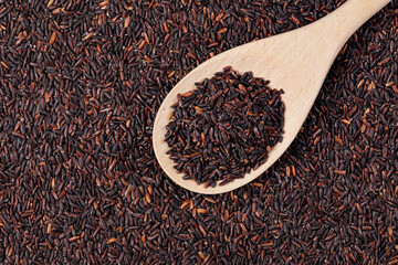 Flat Lay close up of delicious Black Rice