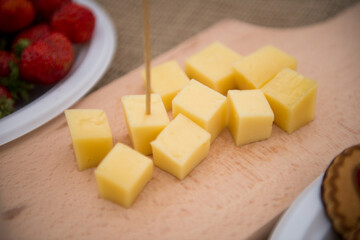 Hard Cheese Festival. Cheese in the market. Homemade cheese. Craft cheese. Milk product. Cheese tasting.