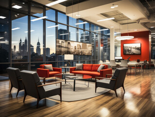 Fototapeta na wymiar modern lounge of a office building