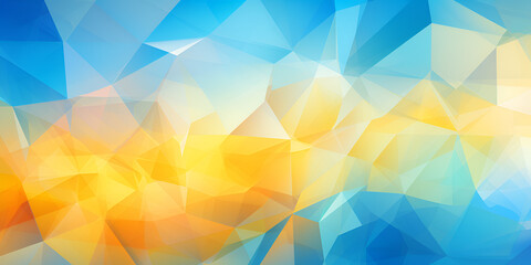 Geometrical shape blue and yellow abstract background, ai generated