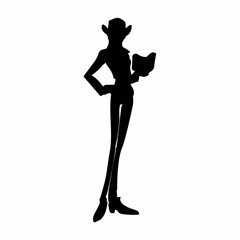 beautiful woman silhouette standing looking elegant