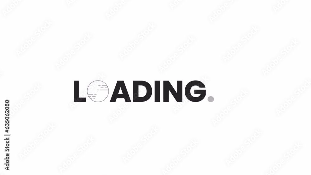 Poster biochemistry flask black and white loading text animation. monochromatic 2d cartoon 4k video loader 