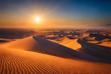 Fototapeta na wymiar sunset in the desert country Generated AI