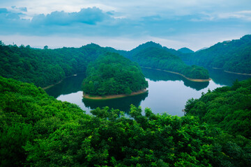 Obraz na płótnie Canvas A lake in the mountains, an ecotourism area.