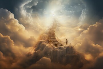Staircase or Path to heaven, the concept of enlightenment. Hard way