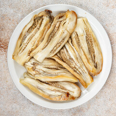 eggplant aubergine baked vegetable food meal food snack on the table copy space food background rustic top view 