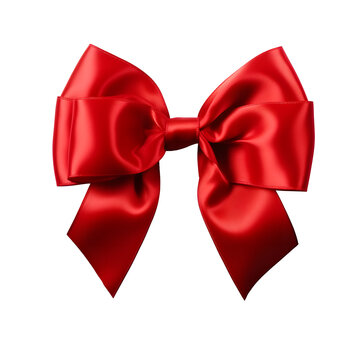 Red bow isolated on transparent or white background, png