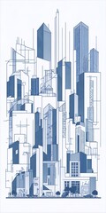 Modern city landscape. AI generated illustration