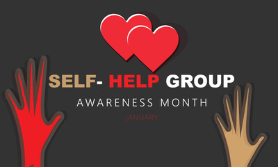 Self Help group awareness month. background, banner, card, poster, template. Vector illustration.